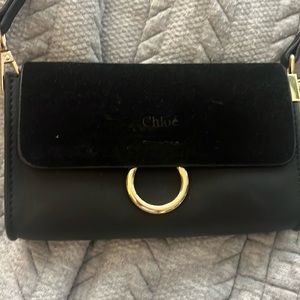 Black crossbody - suede and leather